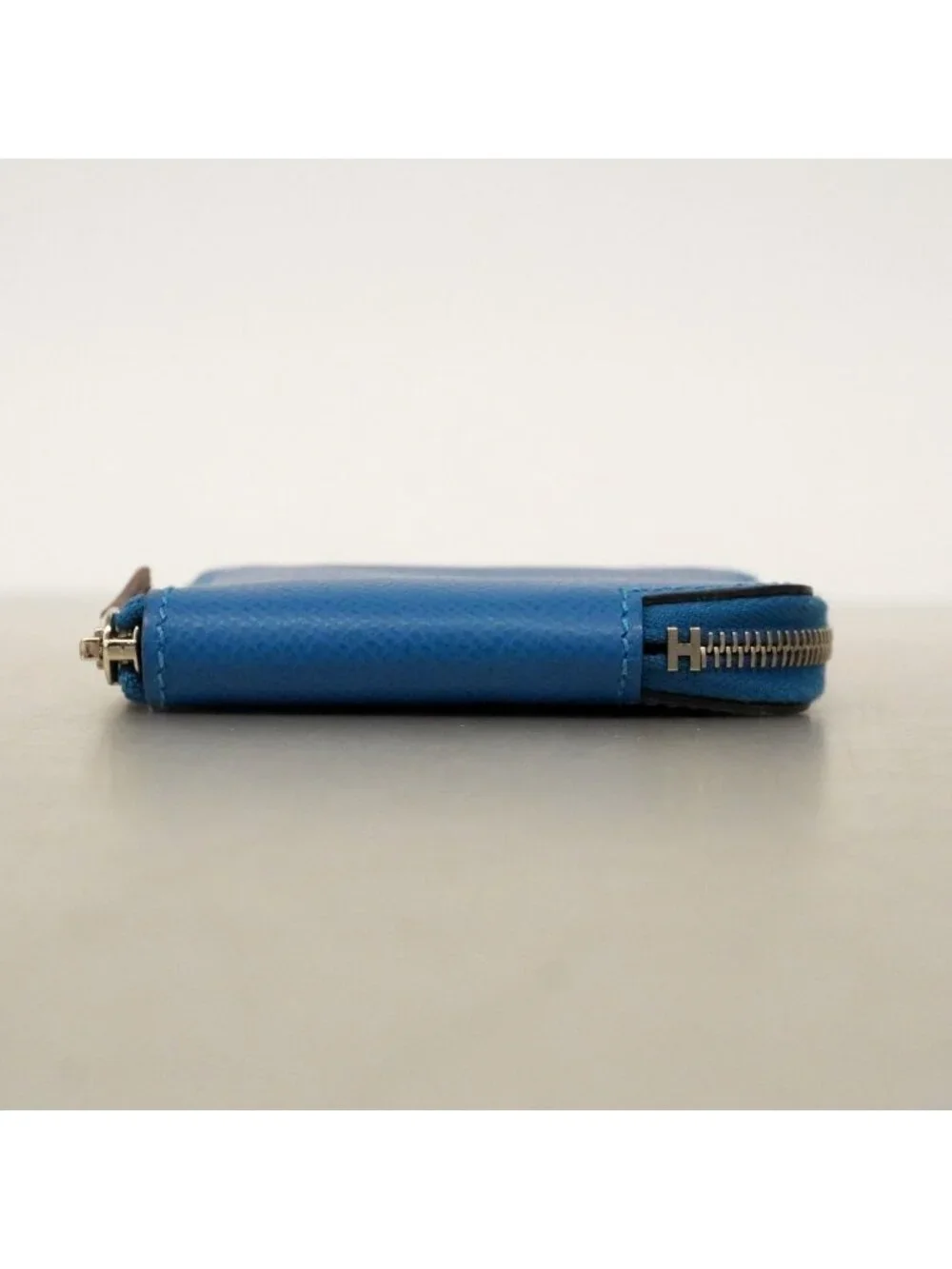 Hermes Coin Case Azap Compact Mini Silk in Veau Blue Zanzibar Silver